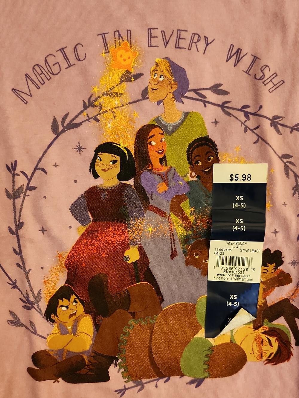 Nwt XS (4/5) Kids' Disney's Wish Purple Short Sleeve Tee 'Magic In Every Wish'